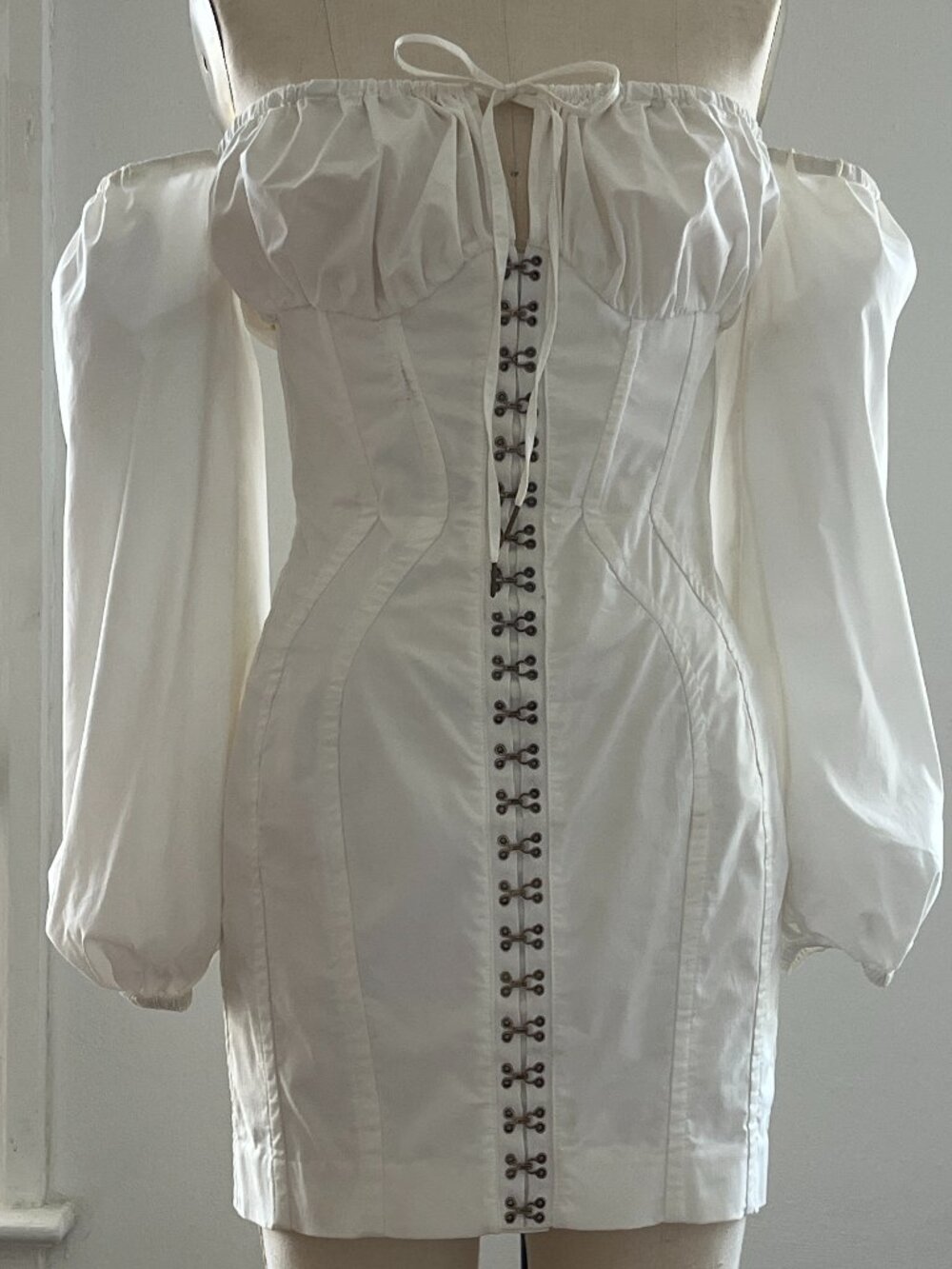House of LONDON Off Shoulder Ivory White Shaper Dress size S